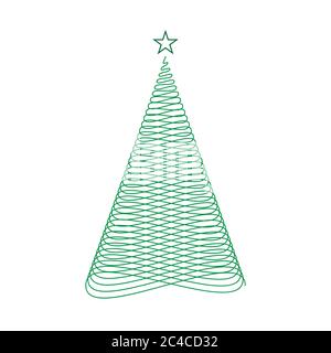 Albero di Natale disegnato a mano. Simbolo del nuovo anno Illustrazione Vettoriale