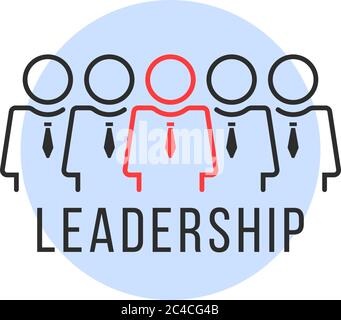 leadership o lavoro di squadra come il logo delle persone lineari Illustrazione Vettoriale