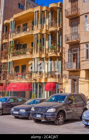 Strada nella città vecchia, Beirut, Libano Foto Stock