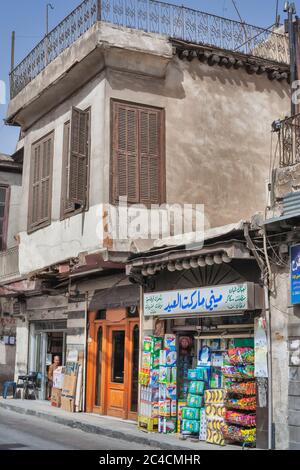 Via nella città vecchia, Damasco, Siria Foto Stock