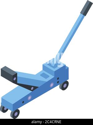 Icona idraulica del martinetto, stile isometrico Illustrazione Vettoriale