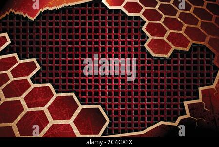 Sfondo astratto. Modello di progettazione esagonale. Vettore e illustrazione. Illustrazione Vettoriale