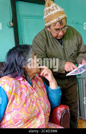 Cristina Calderón, l'ultima Yagan a sangue pieno, nata nel 1928, Puerto Williams, Cile Foto Stock