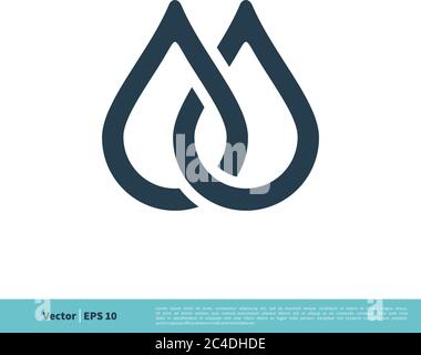 Disegno di illustrazione di modello di logo vettoriale di icona di disegno di linea di acqua goccia. EPS vettoriale 10. Illustrazione Vettoriale