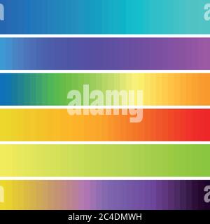 Schema geometrico di sfondo astratto. Set di 6 backdrop vettoriali a gradiente basso. Illustrazione Vettoriale