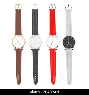 Set di orologi. illustrazione di rendering 3d isolata Foto Stock