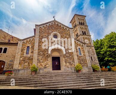 Esterno della chiesa di San Salvatore. Chiesa di San Salvatore in Castellina in Chianti. Toscana. Italia. Foto Stock
