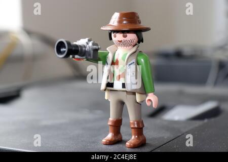 Fotografo Playmobil Widlife Foto Stock