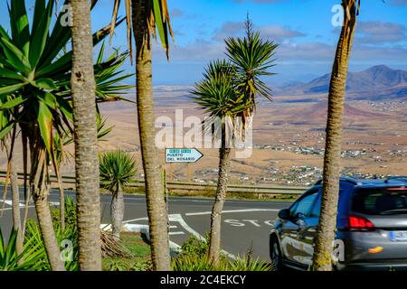 FV-30 strada panoramica nei pressi di Betancuria Fuerteventura Isole Canarie Spagna Foto Stock