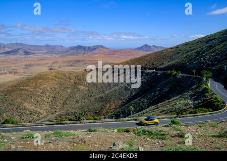 FV-30 strada panoramica nei pressi di Betancuria Fuerteventura Isole Canarie Spagna Foto Stock