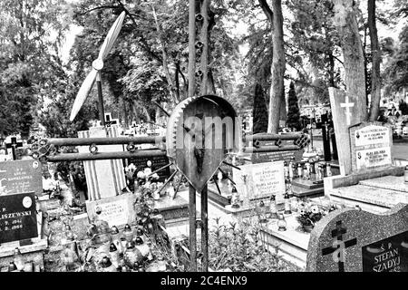 Cimitero comunale di Orneta, Warmia, terra storica nel Voivodato Warmiano-Masuriano. Foto Stock