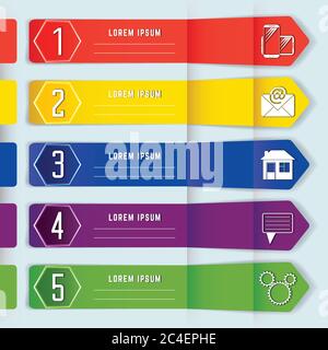 Set di modelli per banner infografici. Illustrazione vettoriale. Illustrazione Vettoriale