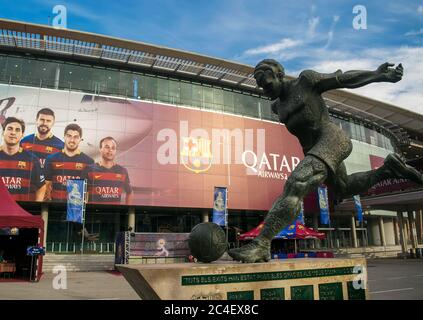 Barcellona, Spagna - 29 dicembre 2015. Stadio di calcio Camp Nou a Barcellona, Spagna. Camp Nou è la sede del FC Barcelona e del più grande stadio di c. Foto Stock