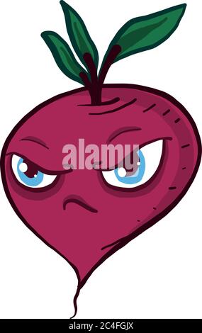 Radiccio arrabbiato, illustrazione, vettore su sfondo bianco Illustrazione Vettoriale