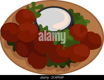 Cibo falafel, illustrazione, vettore su sfondo bianco Illustrazione Vettoriale