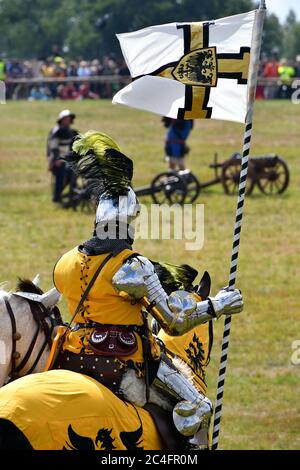 Grunwald, Polonia - 14 luglio 2018: Battaglia di Grunwald 1410 rientrata Foto Stock