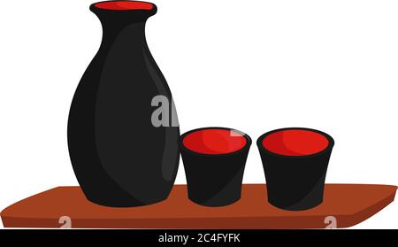 Sake, illustrazione, vettore su sfondo bianco Illustrazione Vettoriale