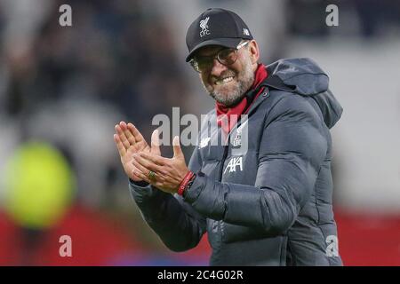 Londra, Grossbritannien. 2019 gennaio 29.01.2020. Firo: 2019 Calcio, PREMIER LEAGUE, stagione 2020/ , West Ham United - FC Liverpool Jubilation, Liverpool manager Jurgen Klopp, allenatore | utilizzo nel mondo Credit: dpa/Alamy Live News Foto Stock