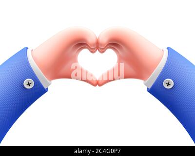 Mani a forma di cuore, illustrazione. Foto Stock