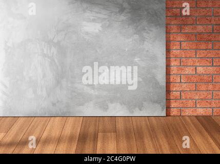 Parete vuota in appartamento, illustrazione. Foto Stock