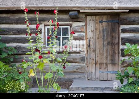 Deuel Log Home su Temple Square, Salt Lake City, Utah, USA, Nord America Foto Stock