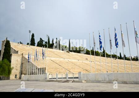 Ingresso allo Stadio Olimpico Panathenaic. Atene, Grecia Foto Stock