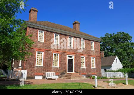 George Wythe House, Williamsburg coloniale, Virginia, Stati Uniti Foto Stock