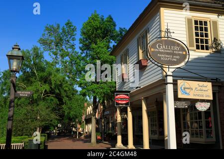 Piazza Mercanti e a Williamsburg, Virginia, Stati Uniti d'America Foto Stock