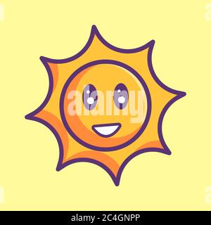 icona vettore sun. concetto di icona estiva Illustrazione Vettoriale