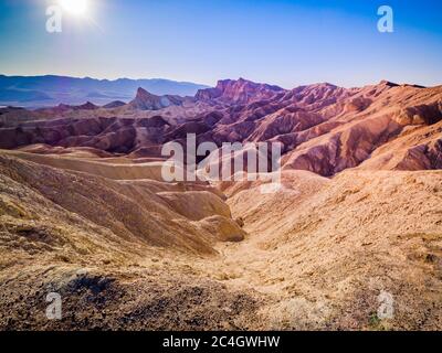 Paesaggio dalla cima di Zabriskie Point nella Death Valley, California, USA Foto Stock