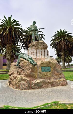 Monumento marino a Swakopmund - disegno dello scultore berlinese Wolff, donato alla città da Marines da Kiel nel 1908. Namibia, Africa Foto Stock