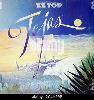 ZZ TOP Tejas 12'' vinile lp - Vintage record cover 01 Foto Stock