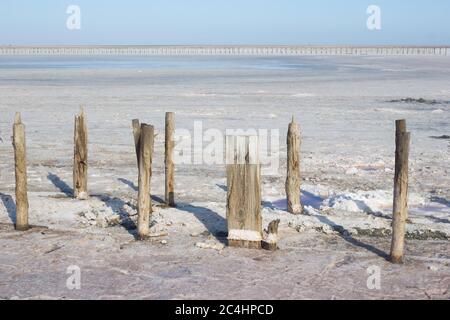 Luogo di produzione di sale marino alimentare - grande pianta Foto Stock