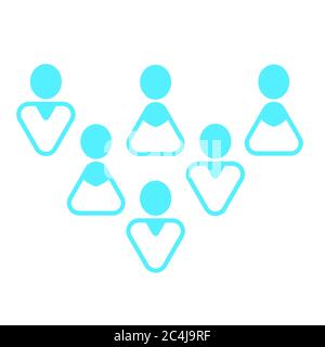 Icona utente moderno - Gruppo di uomini e donne di colore misto Foto Stock