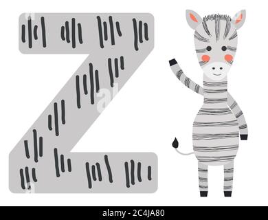 illustrazione dell'alfabeto animale isolato. Illustrazione Vettoriale