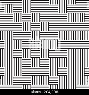 Motivo senza giunture con linee nere orizzontali e verticali Illustrazione Vettoriale