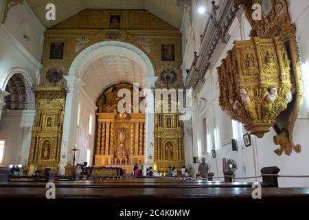 Basilica di Bom Jesus in Velha Goa, (Goa Vecchia), India. Foto Stock