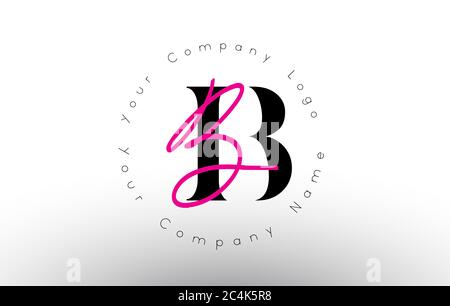 Firma BB con design minimalista. Icona BB semplice con modello nome circolare. Illustrazione vettoriale creativa scritta a mano con lettera B. Illustrazione Vettoriale