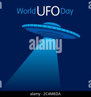 Illustrazione vettoriale del poster o banner World UFO giorno Illustrazione Vettoriale