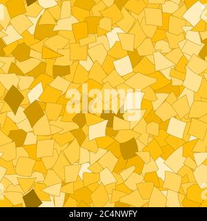 Disegno astratto senza giunture di grandi pezzi di carta di diverse dimensioni in colori gialli Illustrazione Vettoriale