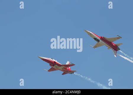 Flugshow, appassionati di aviazione, Warbirds, vecchi aerei Foto Stock