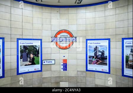 Stazione della metropolitana Aldgate East, Londra Foto Stock