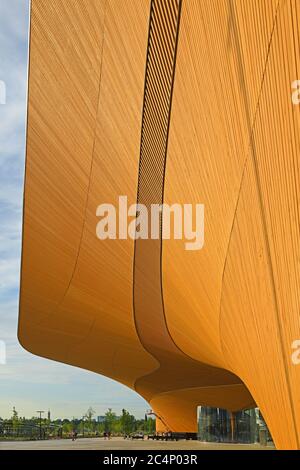 Biblioteca centrale di Helsinki Oodi. Architettura fantastica Foto Stock