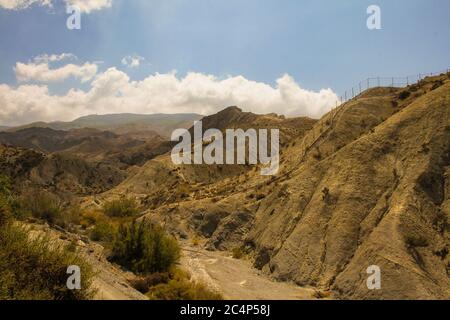 Provincia di Almería, Andalusia, Spagna, Europa.. Deserto di Tabernas (Desierto de Tabernas), riserva naturale, location di molti film occidentali. Foto Stock