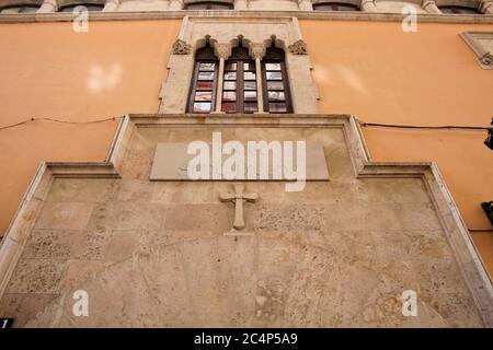 València, Comunidad Valenciana, Spagna. Luogo di nascita di San Vincenzo Ferrer, Carrer del Pouet de Sant Vicent, 1, 46003 València. Foto Stock