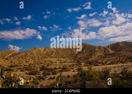 Provincia di Almería, Andalusia, Spagna, Europa.. Deserto di Tabernas (Desierto de Tabernas), riserva naturale, location di molti film occidentali. Foto Stock