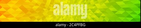 Banner orizzontale astratto o sfondo di piccoli triangoli in giallo e verde. Illustrazione Vettoriale