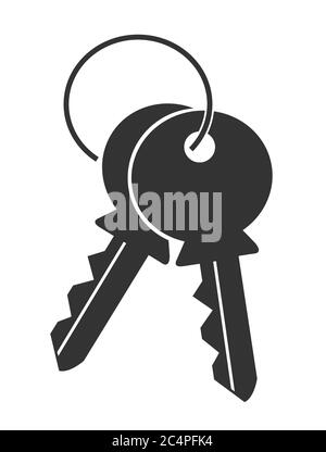 Logo piatto silhouette semplice tasto isolato su sfondo bianco . Illustrazione Vettoriale