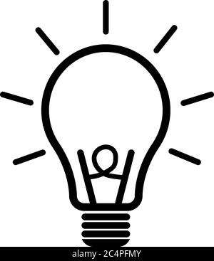 Icona lampadina. Illustrazione vettoriale piatta idea. Icone per il design, lo sfondo, il sito web. Illustrazione Vettoriale