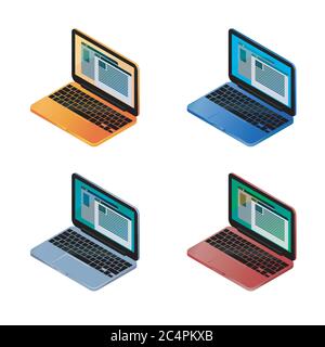 Illustrazione vettoriale di una collezione di notebook multicolore Illustrazione Vettoriale